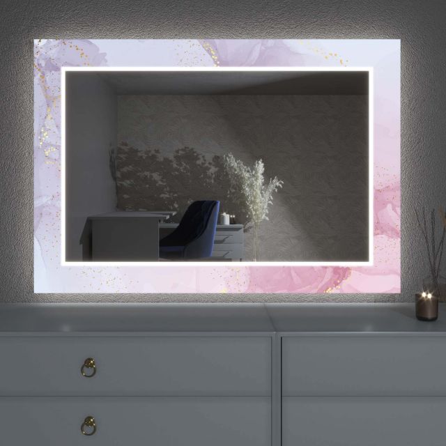 LED-Spiegel mit Dekor D8